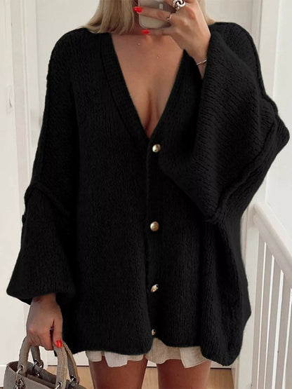 Oversized Knit Button Up Cardigan