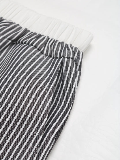 Striped Wide Leg Drawstring Pants