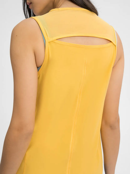 Millennia Cutout Back Round Neck Active Tank
