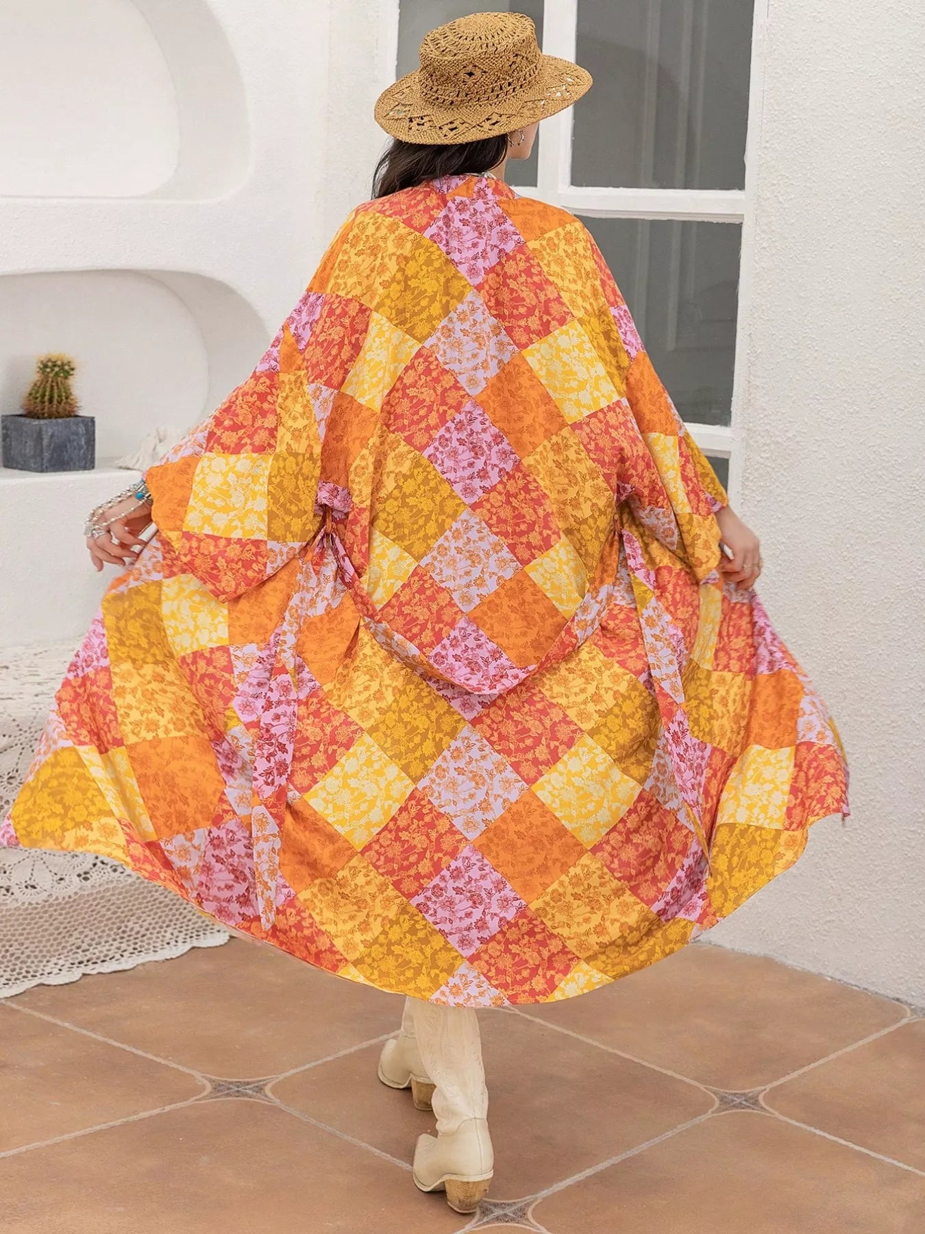 Open Front Long Sleeve Cover Up