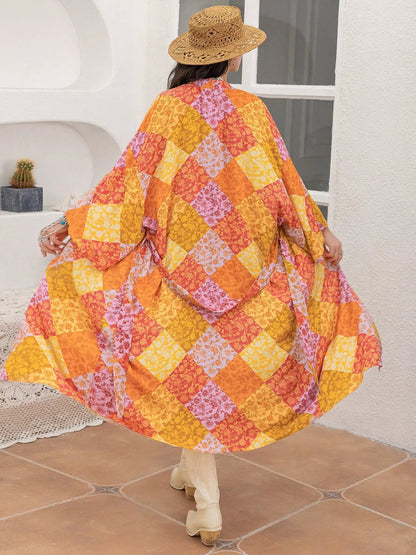 Open Front Long Sleeve Cover Up