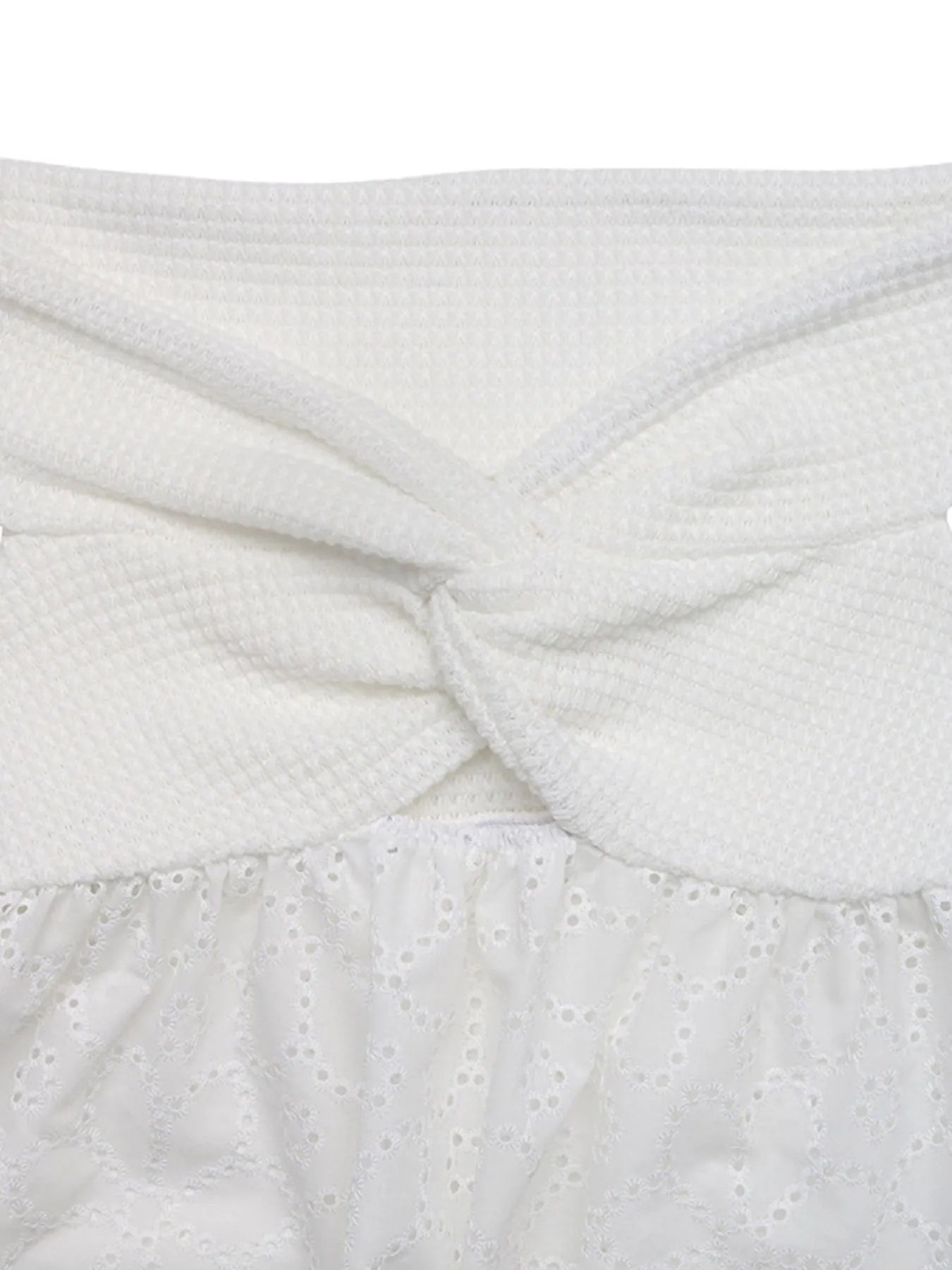 Eyelet Cutout Off-Shoulder Blouse