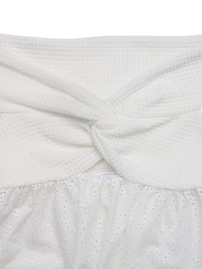 Eyelet Cutout Off-Shoulder Blouse