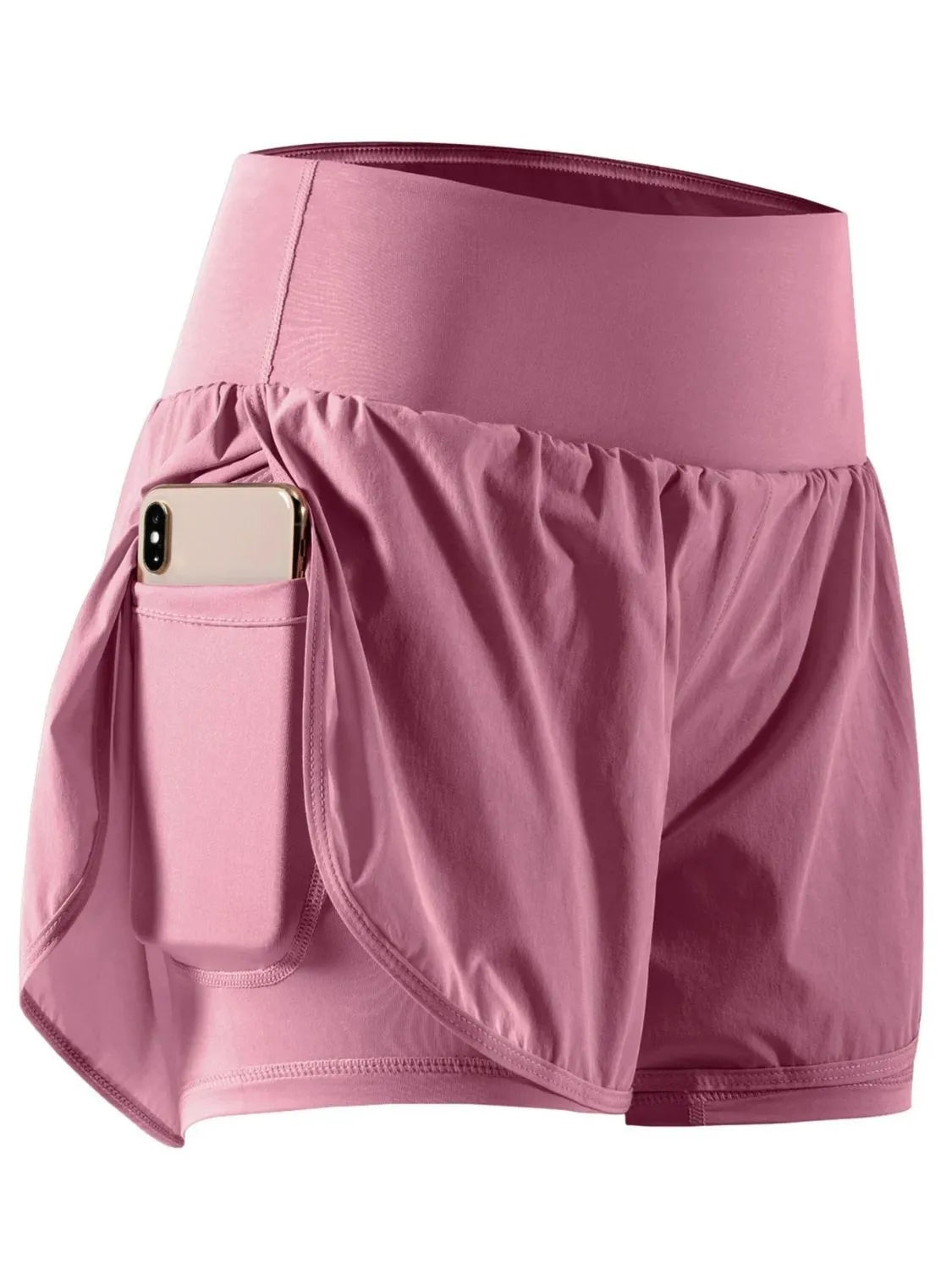 Pocketed High Waist Active Shorts Moonlit Mauve