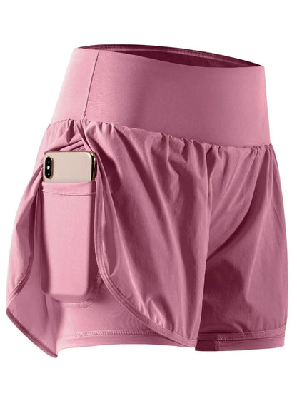 Pocketed High Waist Active Shorts Moonlit Mauve