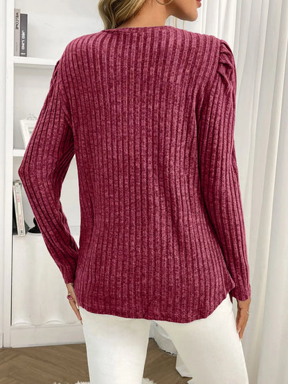 Round Neck Puff Sleeve T-Shirt