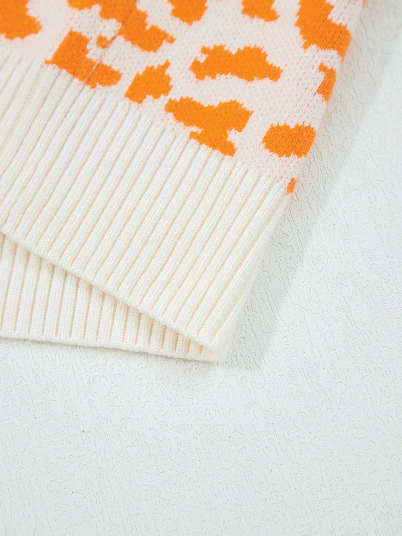 Leopard Drop Shoulder Chunky Knitted Cardigan