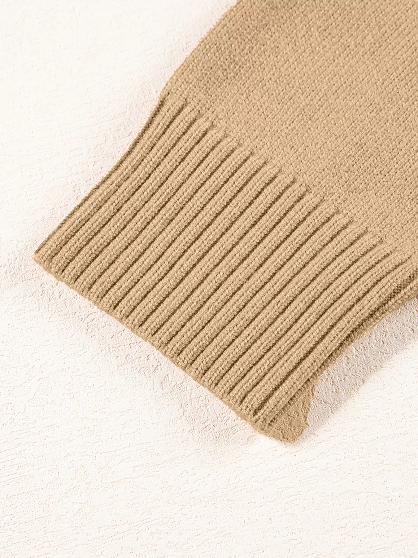 Center Seam Drop Shoulder Pullover Solid Sweater