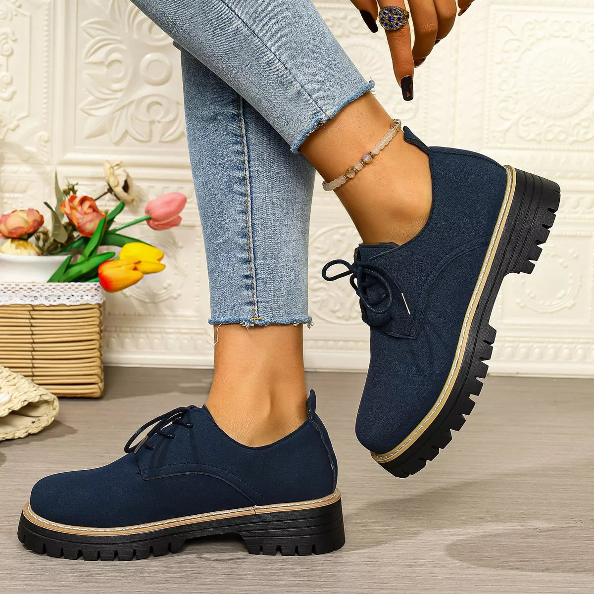 Lace-Up Platform Loafers