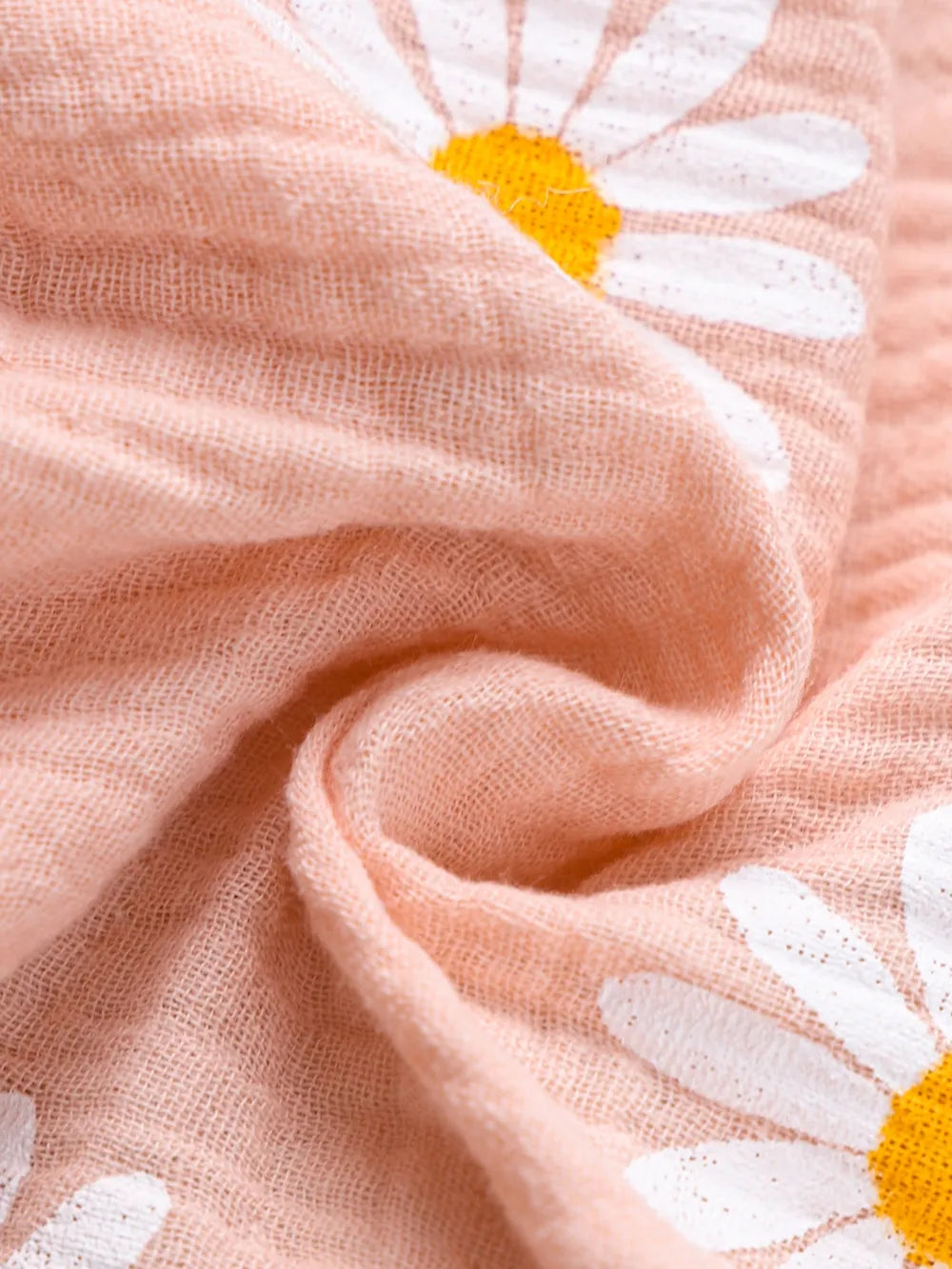 Children's Daisy Textured Wide Strap Romper and Hat Set