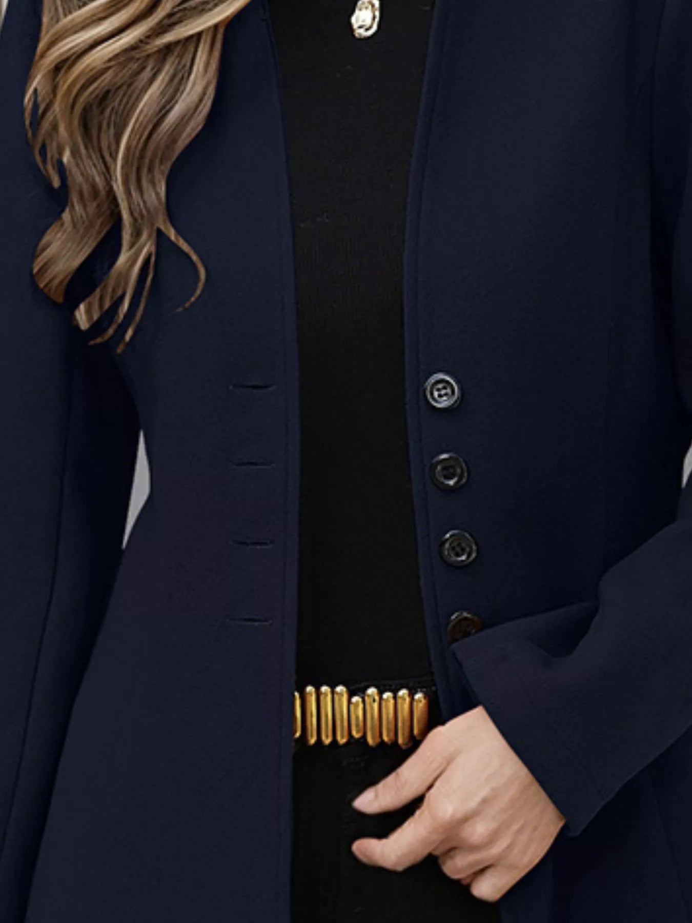 Button Up Long Sleeve Coat