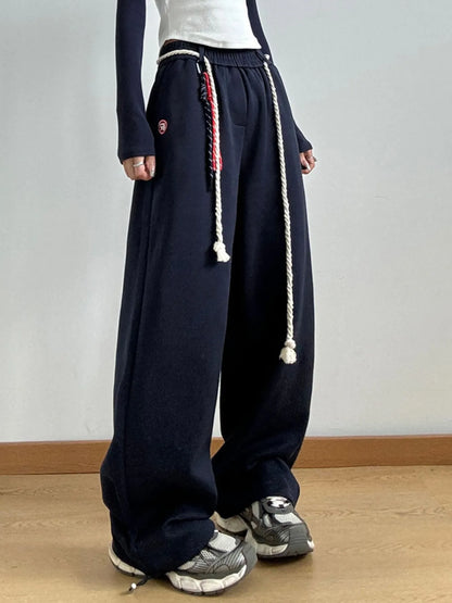 Decorative Rope Detail Casual Pants