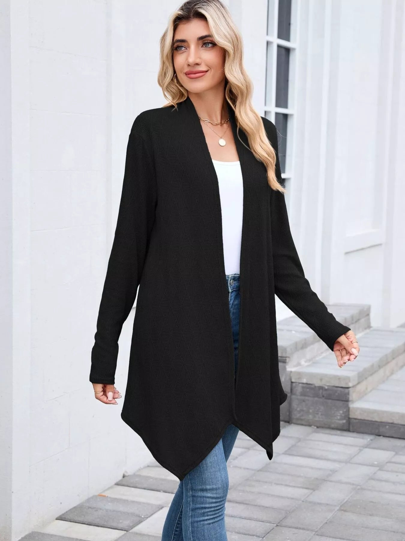 Open Front Long Cardigan
