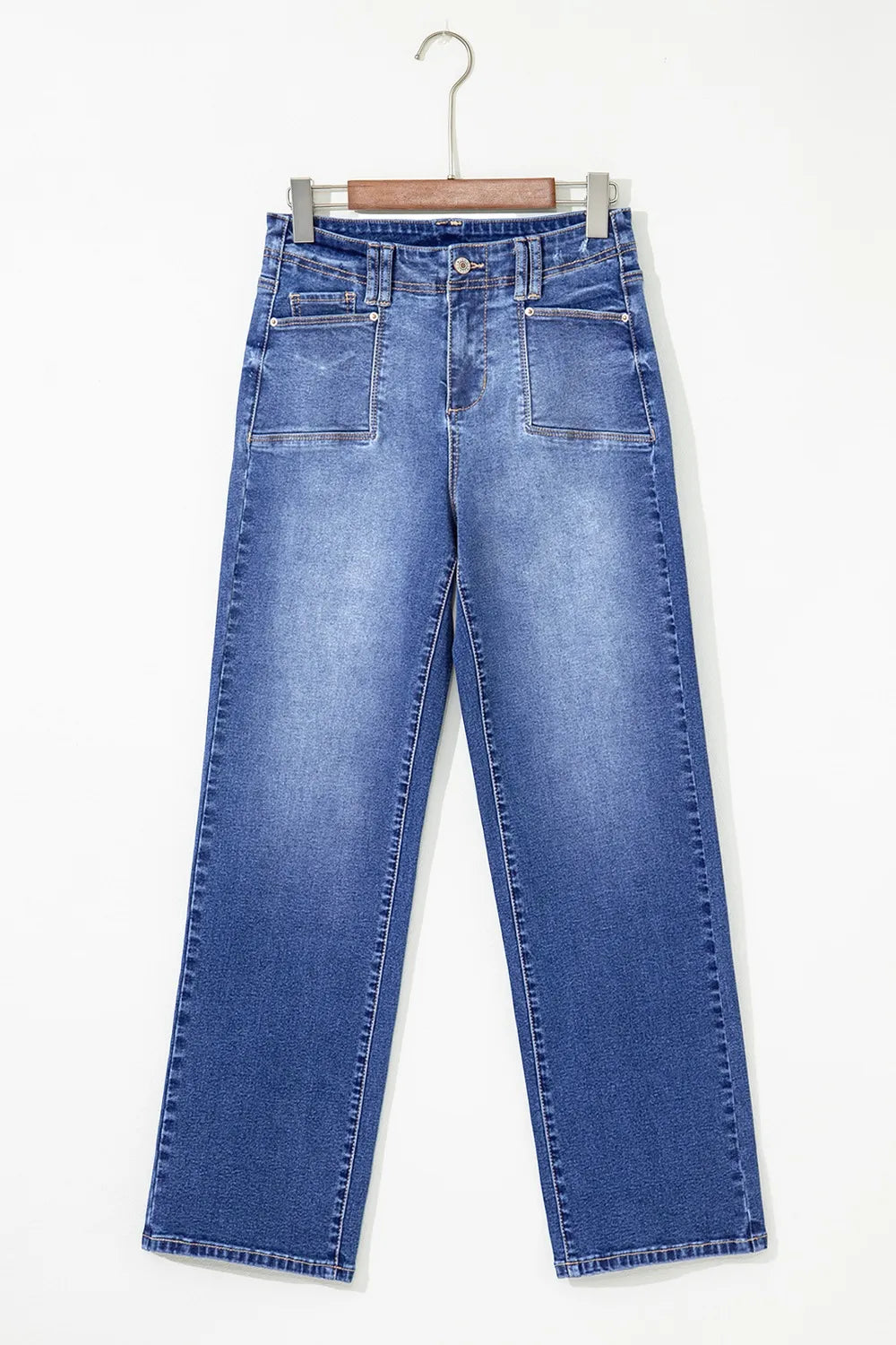 High-Waisted Wide-Leg Vintage Wash Jeans