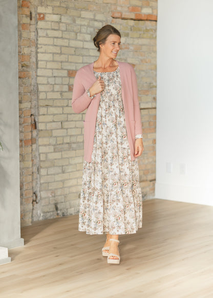 Cally Open Front Cardigan Lilac Rose