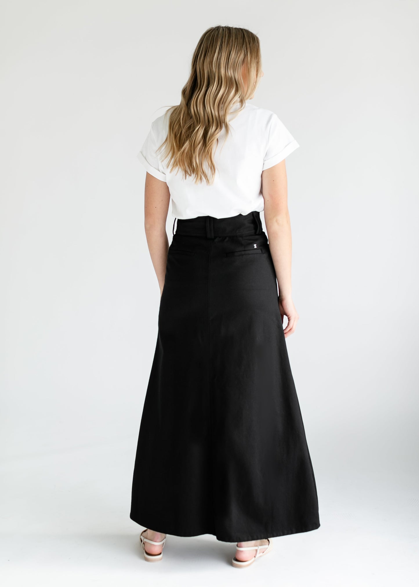 Camellia A-Line Cotton Twill Maxi Skirt - FINAL SALE