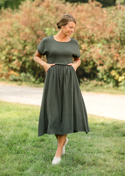 Cassia Midi Dress Olive