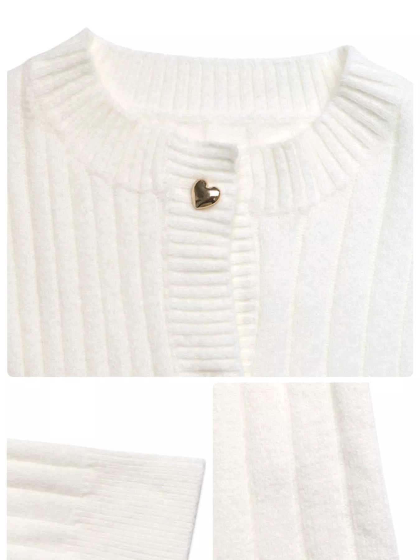 Ribbed Button Up Long Sleeve Cardigan