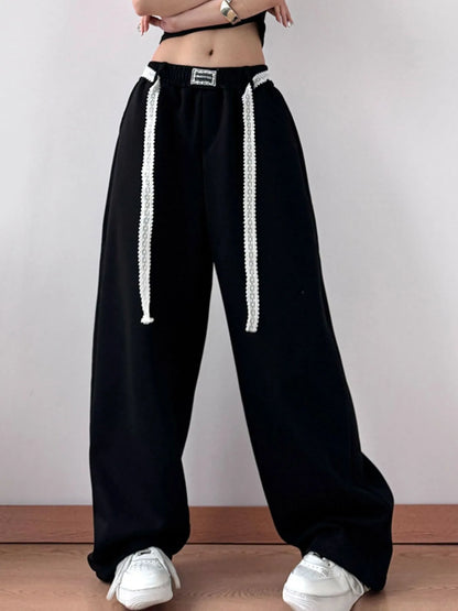 Elastic Waist Wide Leg Pants