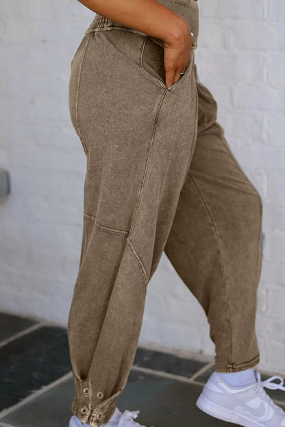 Vintage Wash High-Waisted Balloon Pants