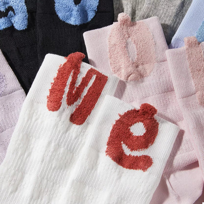 Breathable Letter Crew Socks
