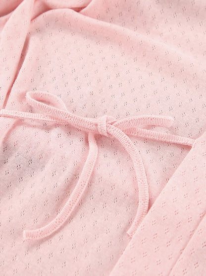 Tie Waist Kimono Sleeve Lounge Nightgown