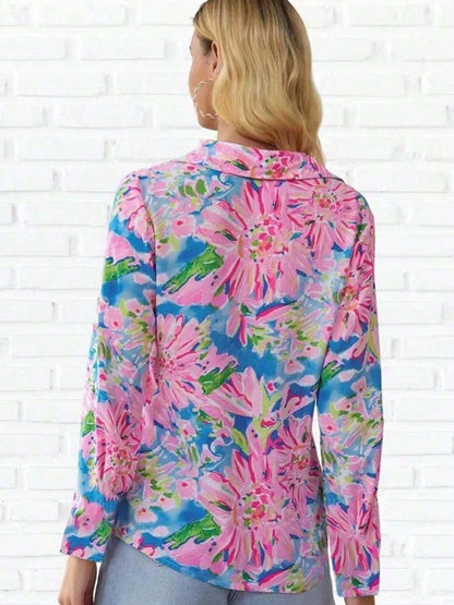 Floral Print Button-Down Shirt