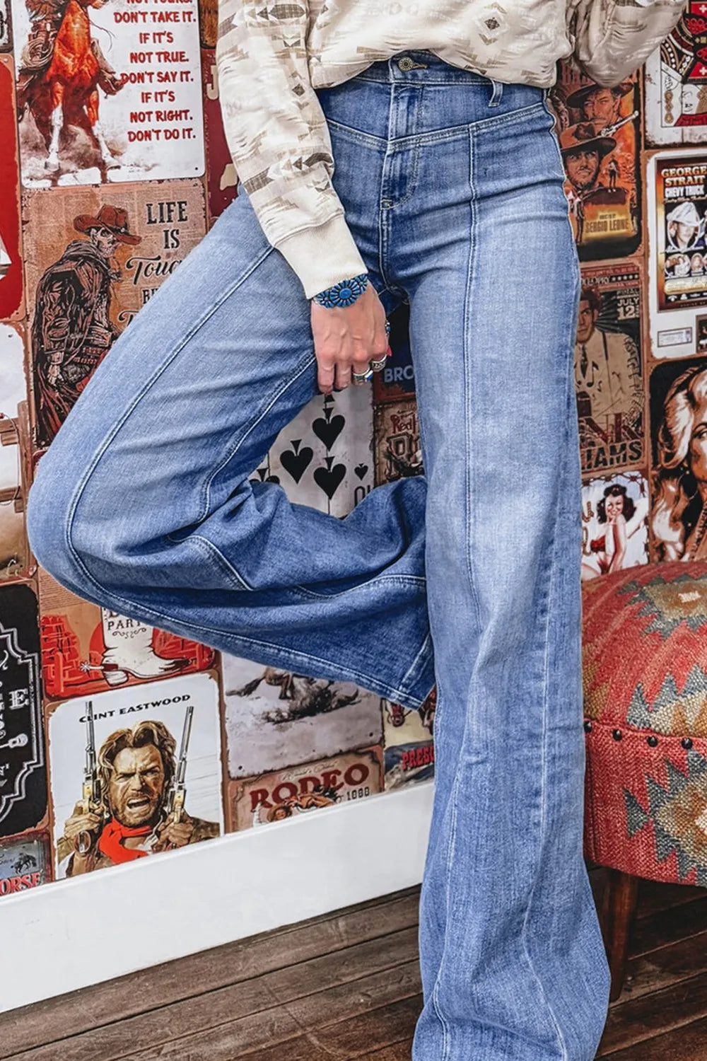 High-Waisted Wide Leg Jeans