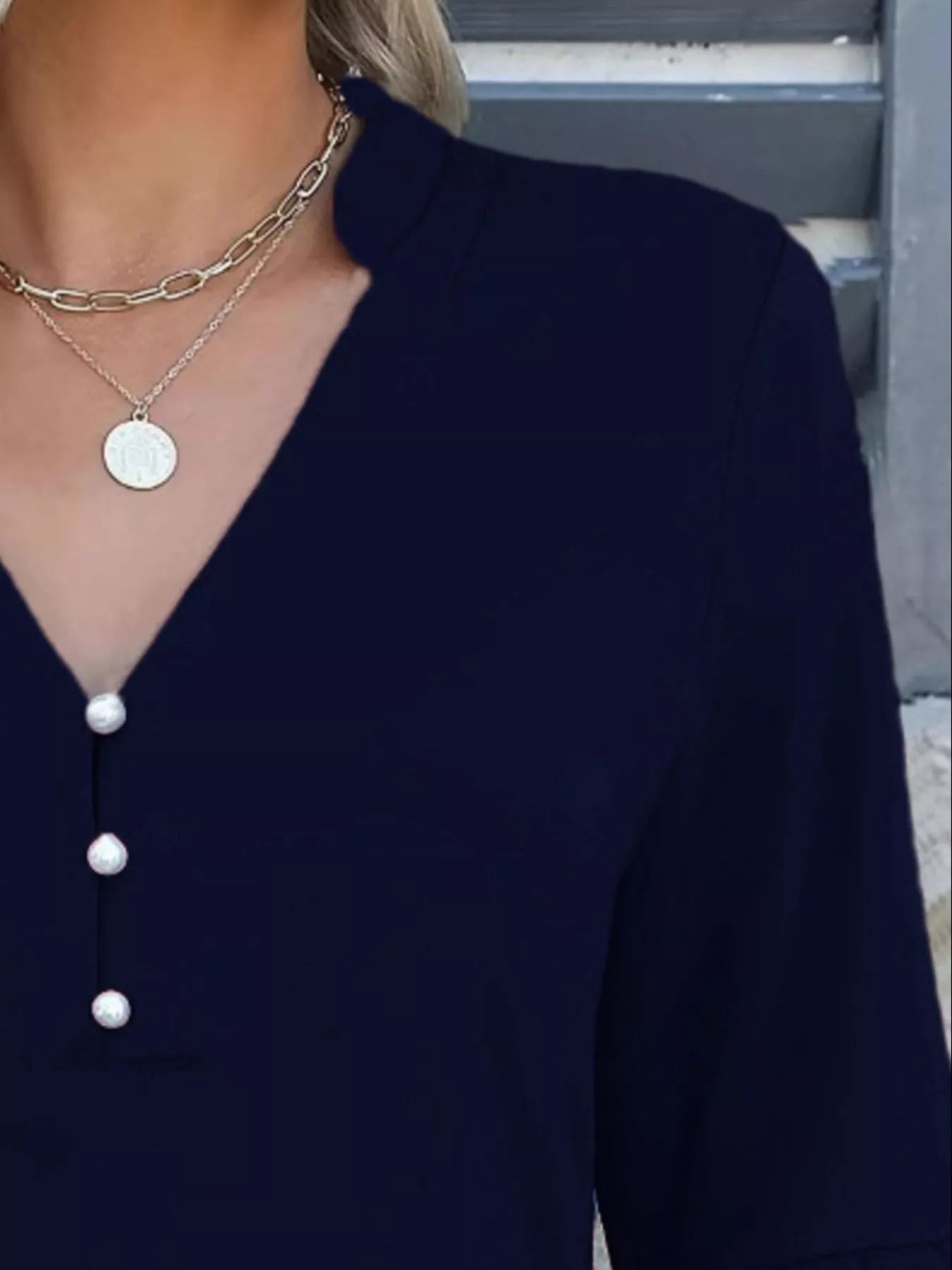 Full Size Notched Flounce Sleeve Blouse Plus Size