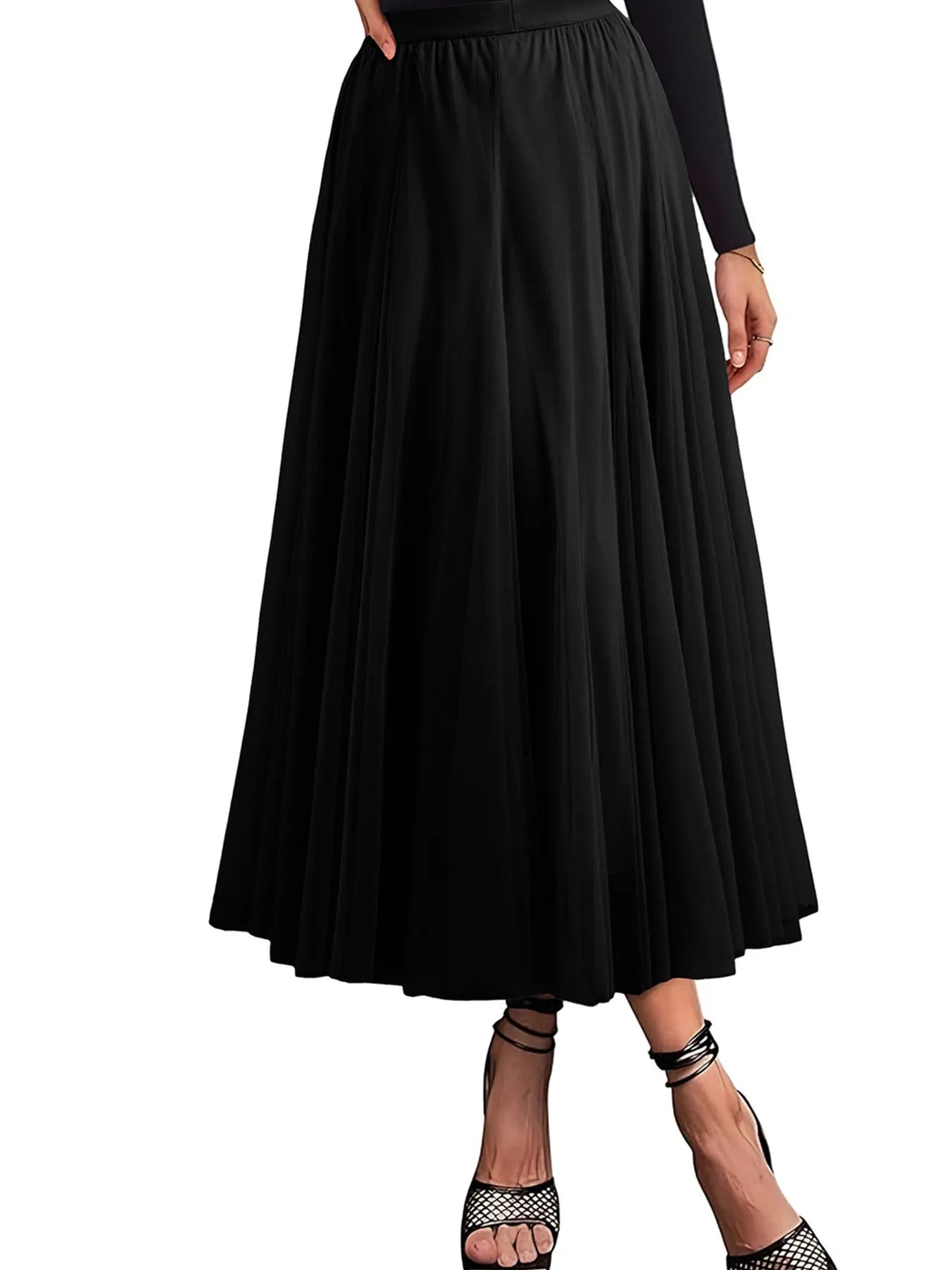 High-Waisted Midi Skirt