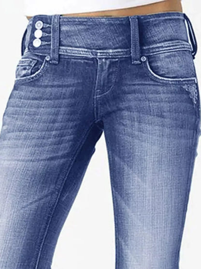 Full Size Vintage Wash Flare Jeans Plus Size