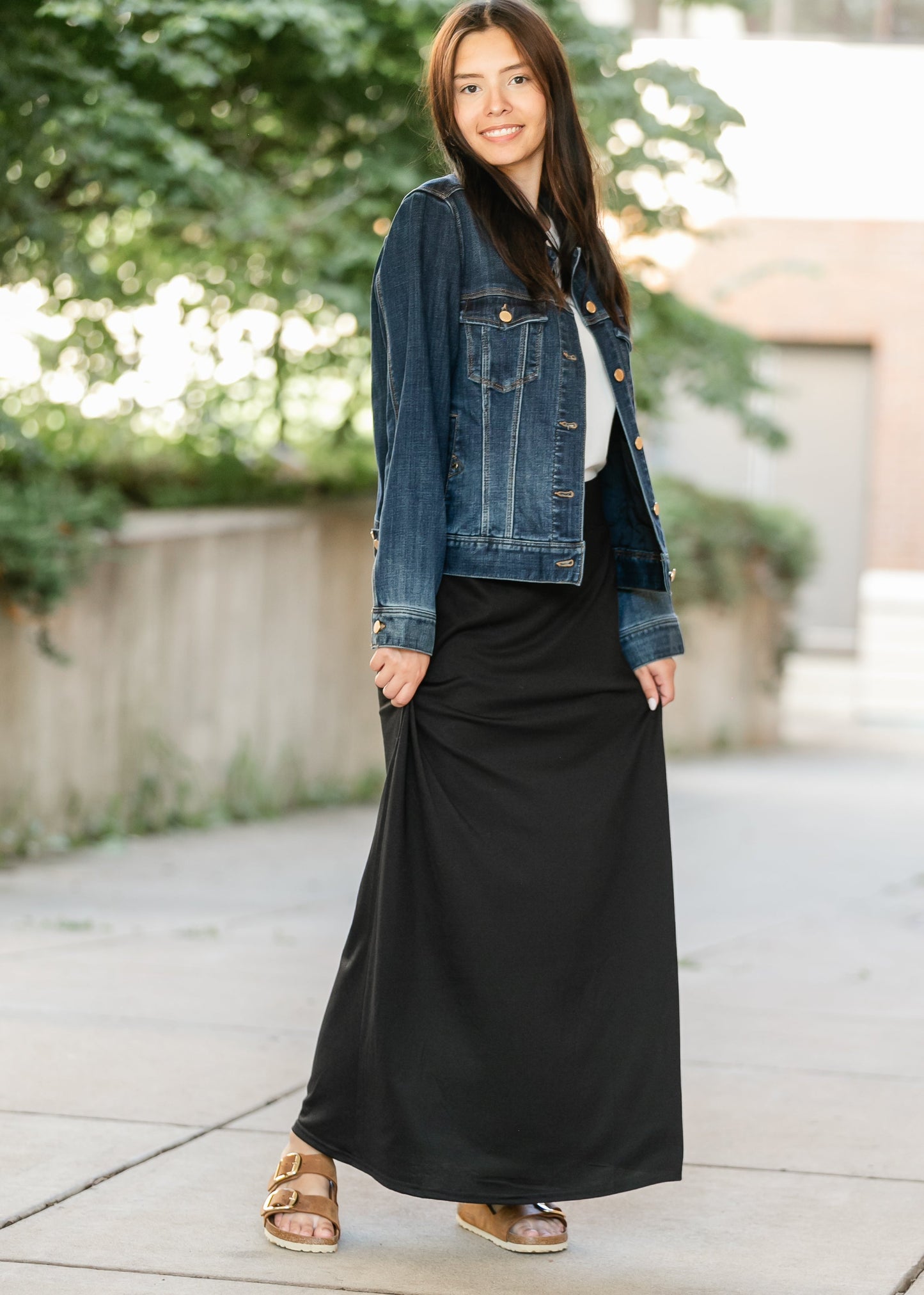 Clarise Premium Knit Maxi Skirt Black