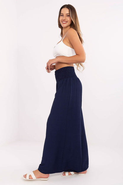 Women's High Waist Palazzo Pants - Viscose Nylon Wide Leg Trousers