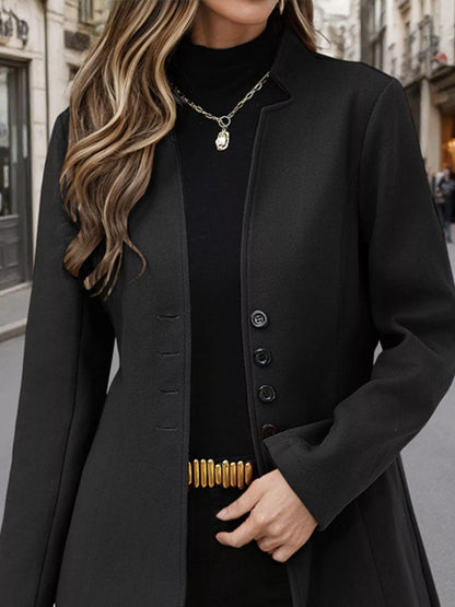 Button Up Long Sleeve Coat
