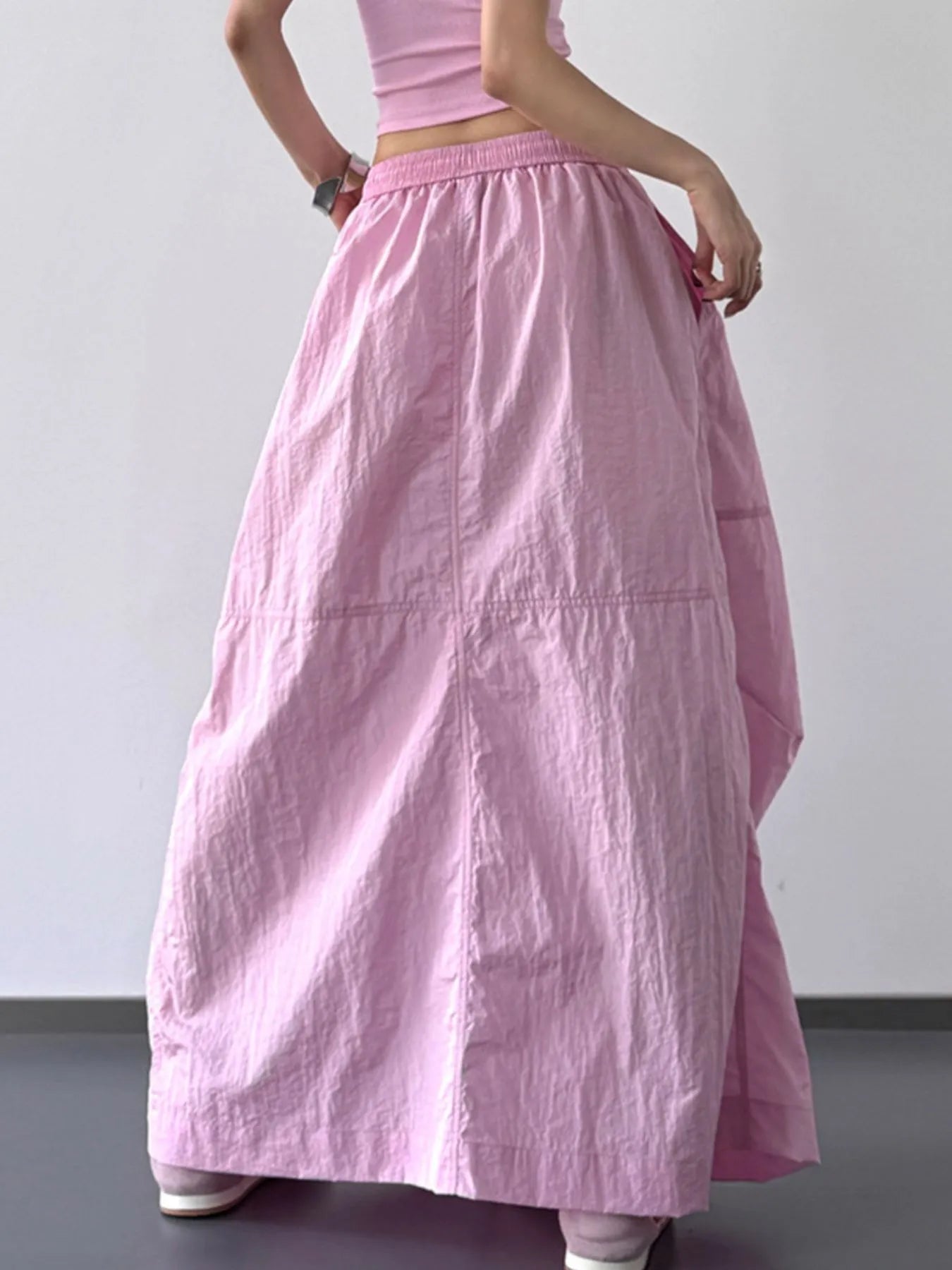 Drawstring Maxi Skirt