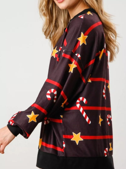 Christmas Long Sleeve Top and Pants Lounge Set