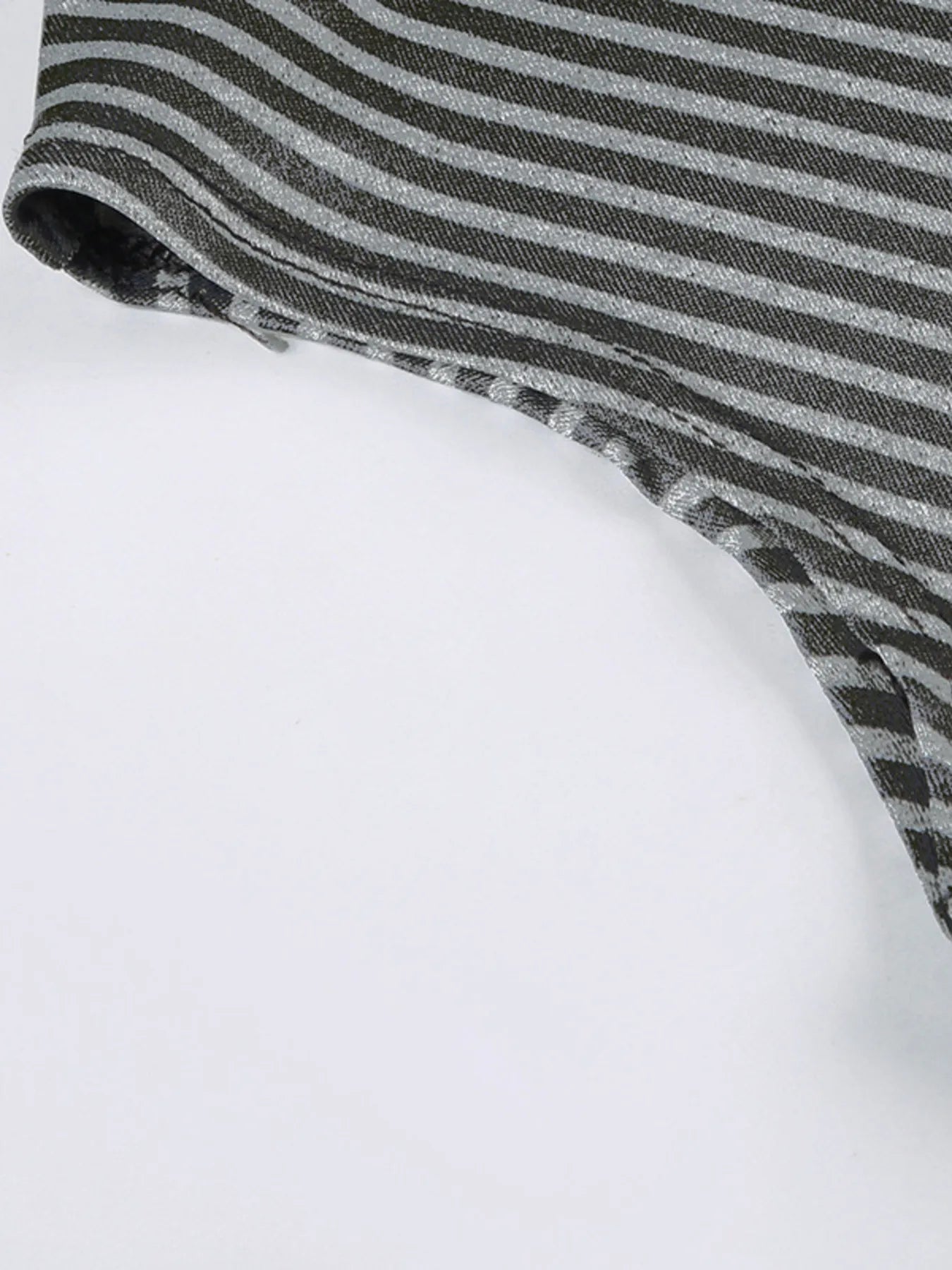 Striped Single Shoulder T-Shirt