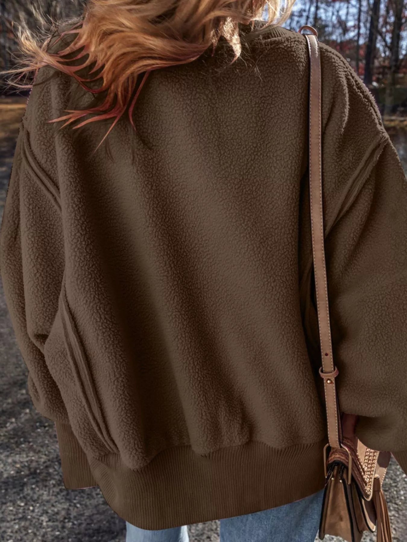 Round Neck Dropped Shoulder Sweatshirt