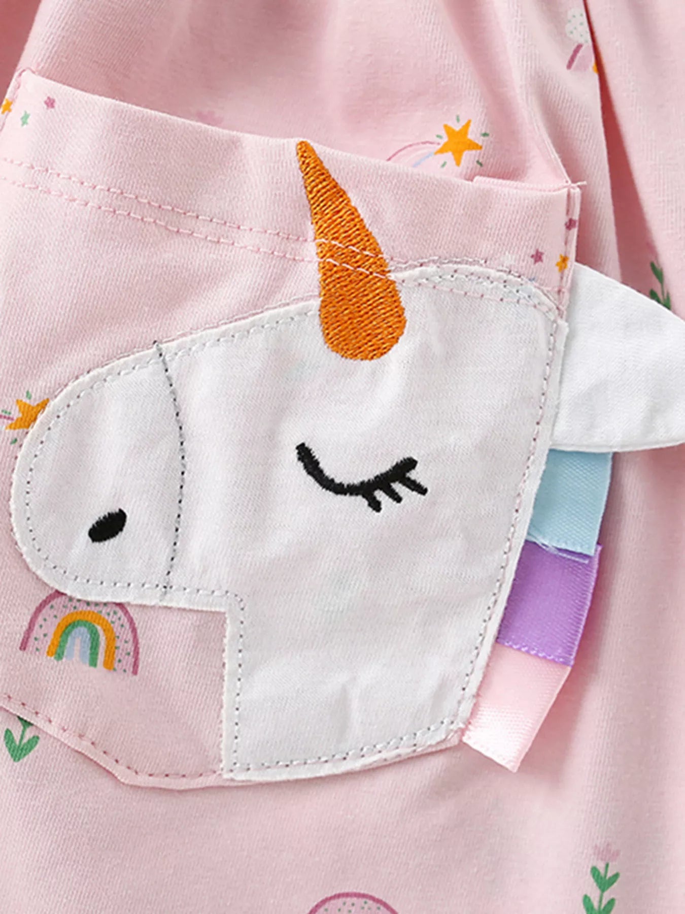 Children's Unicorn Print Long Sleeve Dress