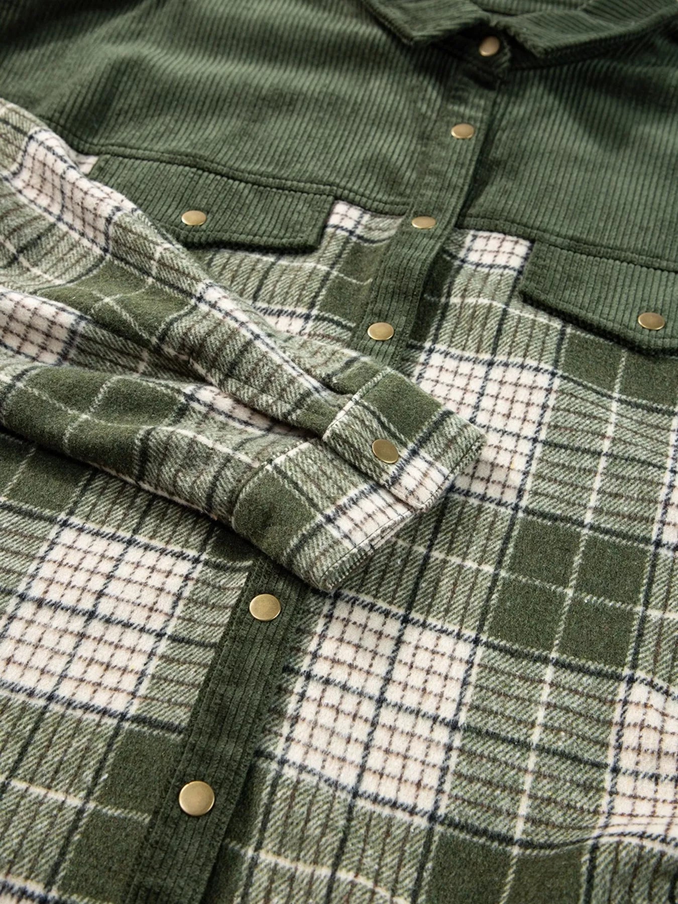 Plaid Button Up Long Sleeve Shacket