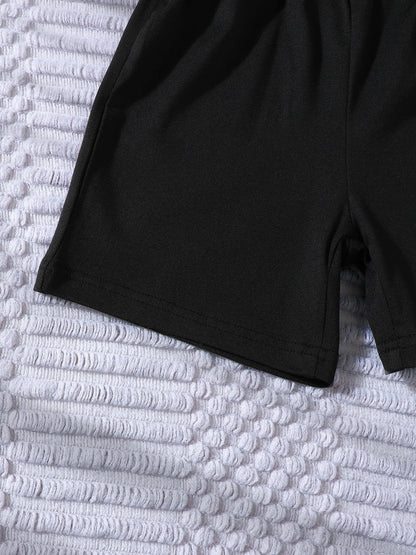 Children's Color Block Short Sleeve Top and Shorts Set