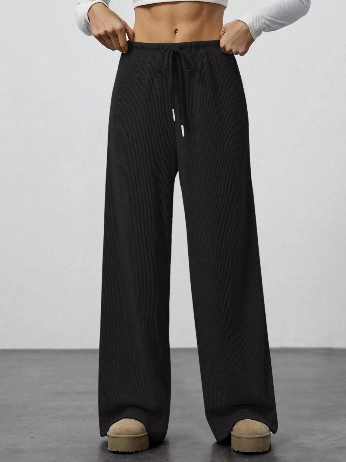 Relaxed Fit Wide Leg Pants