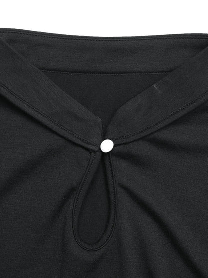 Floral Applique Keyhole Sleeveless Top