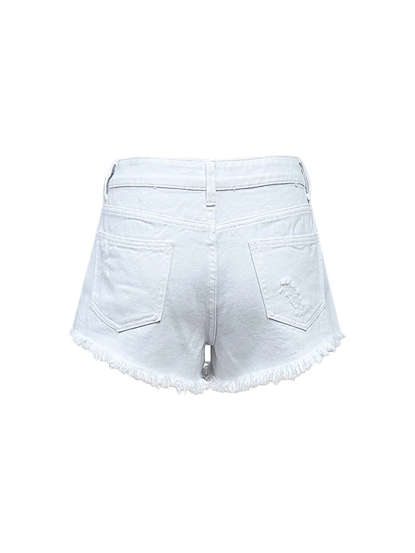 Raw Hem High Waist Denim Shorts