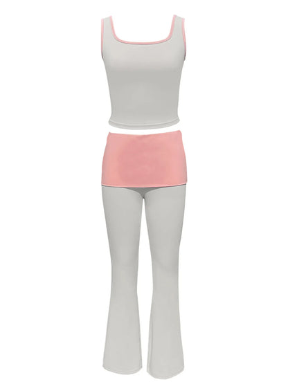 Contrast Trim Tank and Pants Active Set