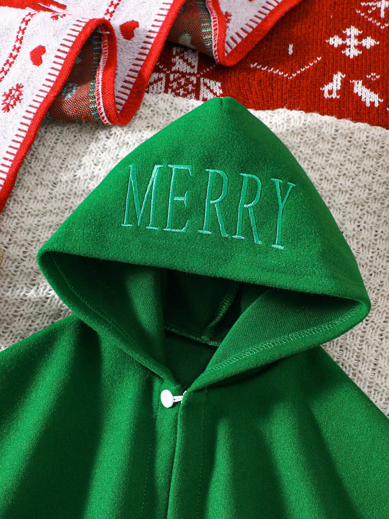 Children's Reindeer Embroidered Christmas Cape Outerwear