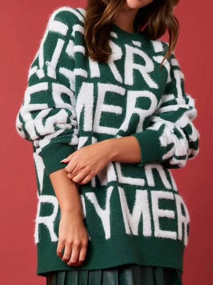 Christmas Merry Festive Holiday Sweater Green