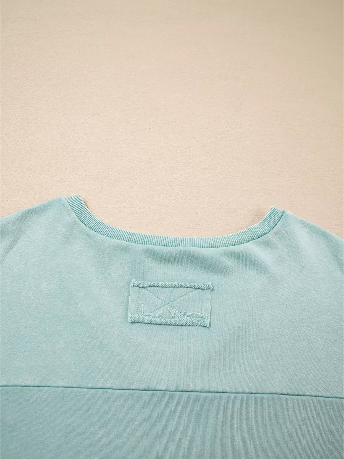 Mineral Wash Exposed Seam Buttoned V Neck Top