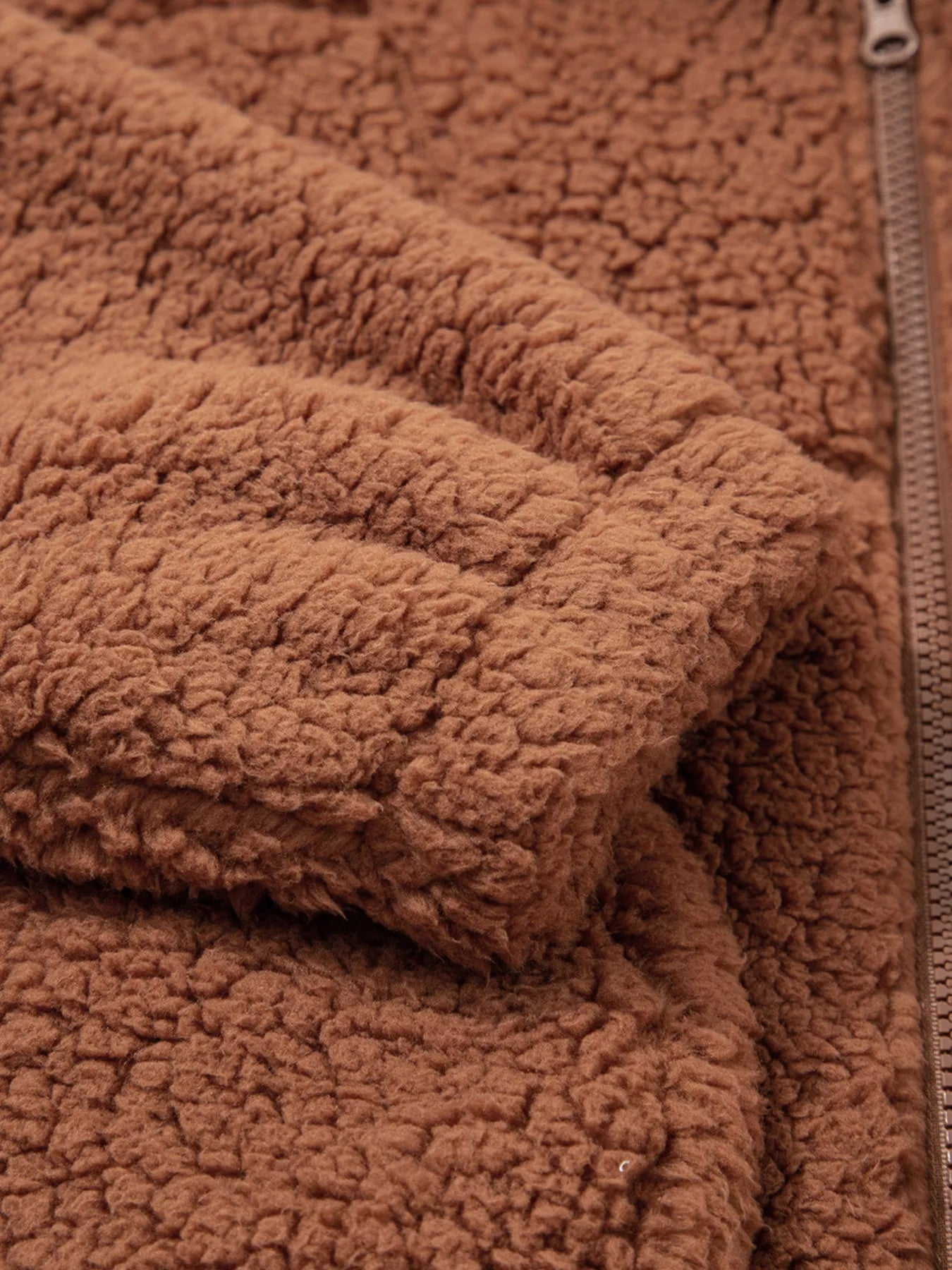 Zip Up Hooded Sherpa Jacket