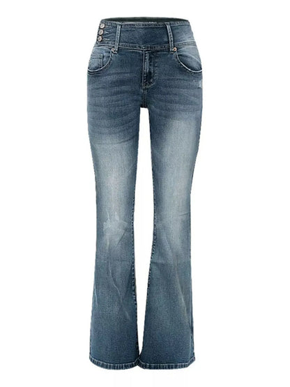 Full Size Vintage Wash Flare Jeans Plus Size